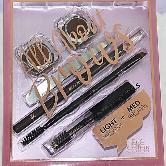 D&C Color Studio Cosmetics All About Brows Kit – Light & Medium Brown – New - Picture 1 of 2